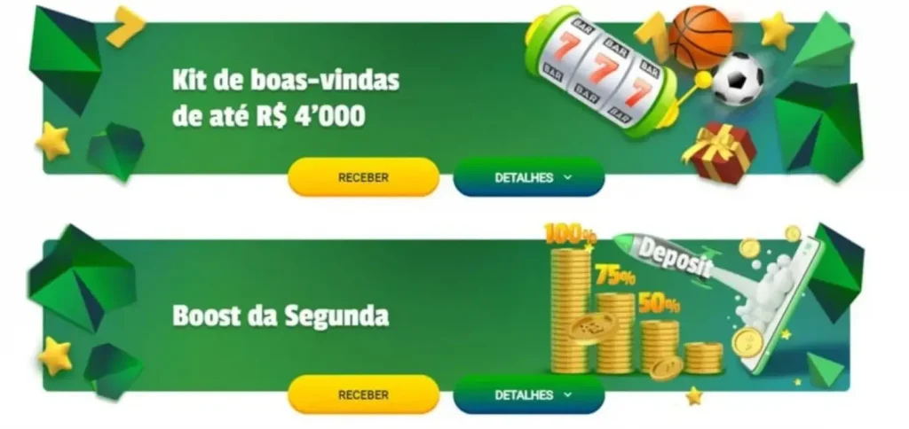 Kit de bienvenida y bono de depósito con promociones de hasta 100%