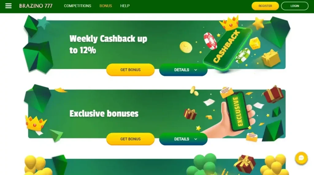 Cashback semanal y bonos exclusivos disponibles Brazino777